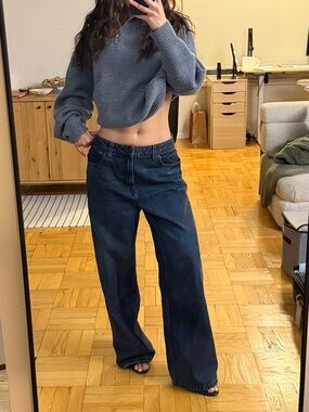 ASOS Wide Leg Womens Jeans in Dark Indigo wash